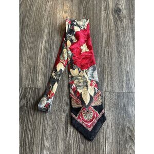 Bachrach Vintage 100% Silk Tie Italy Floral Multicolor Design